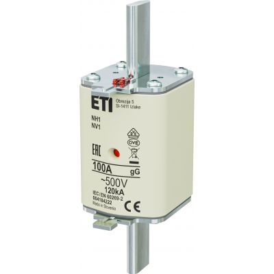 Wkładka topikowa NH zwłoczna KOMBI NH1 gG 100A 500V 004184222 ETI (004184222)